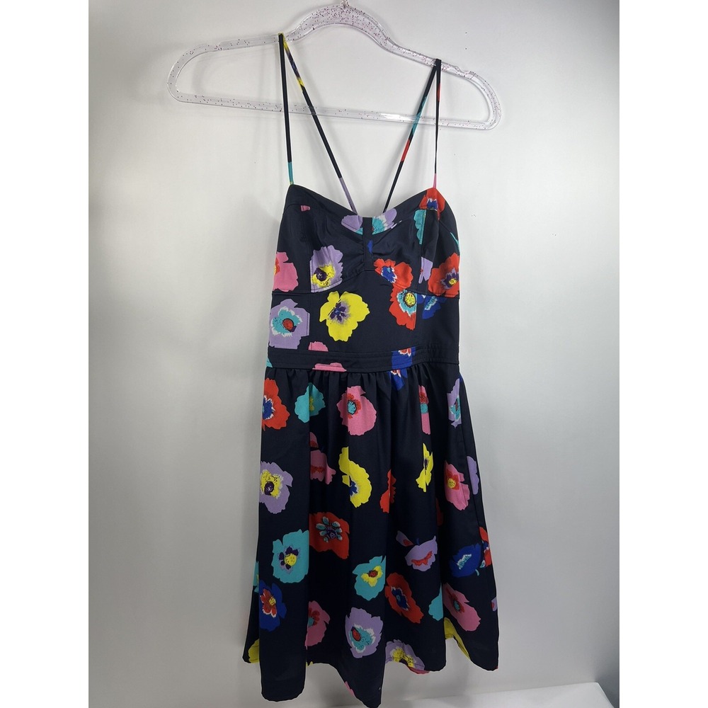 American Eagle Outfitters Sundress Women's Sz 6 Black Floral Spaghetti Straps